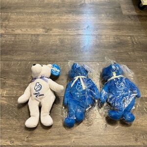 Set of 2 2000 and 2001‎ March Of Dimes Walk America Beanie Bears NWT